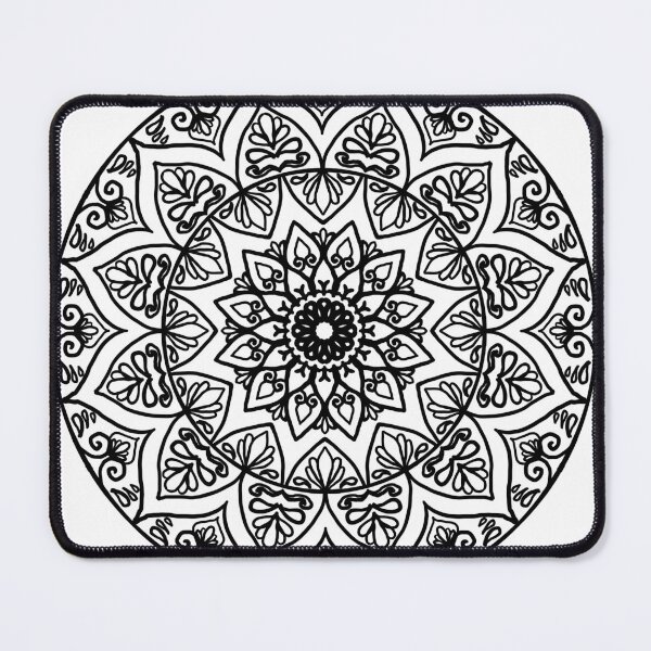 Item preview, Elegant Floral Mandala – Intricate Black and White Line Art designed and sold by panoffy.