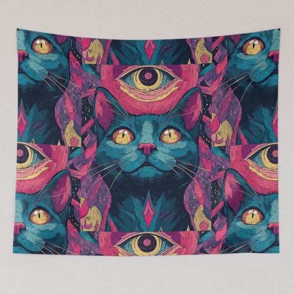 Item preview, Trippy Psychedelic Cat designed and sold by bapupa.