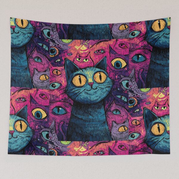 Item preview, Surreal Psychedelic Cat designed and sold by bapupa.