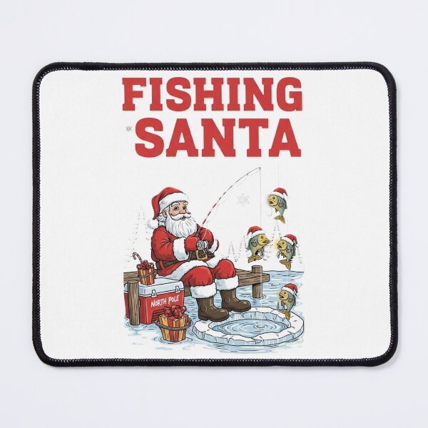 Item preview, Fishing Santa Christmas - Funny Holiday Gift for Fishermen and Anglers designed and sold by Lydatrend Fashion.