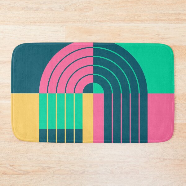 Item preview, Midcentury Modern Geometric Abstract Rainbow Pop theme designed and sold by nineFlorals.
