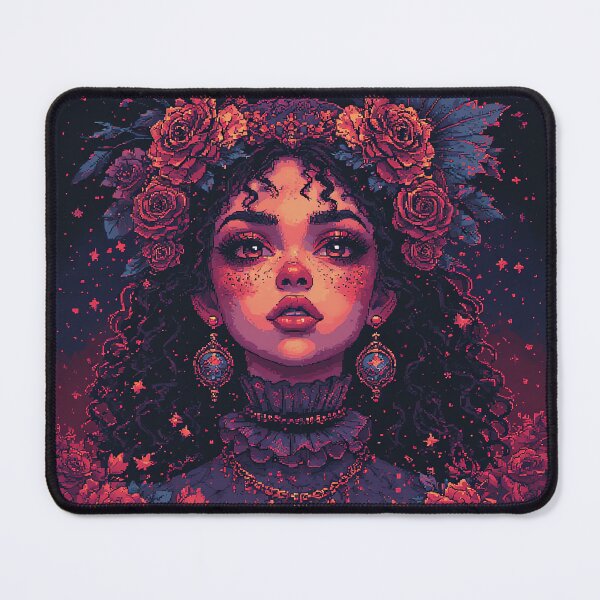 Item preview, Retro Beautiful Girl Red Flowers designed and sold by jimcaza.