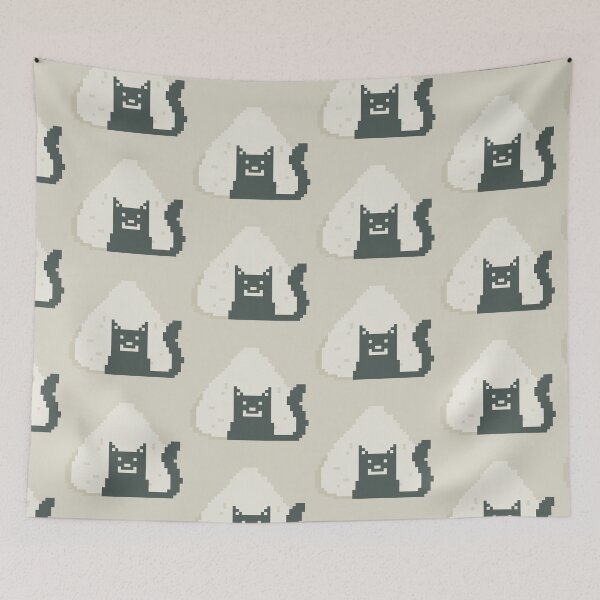 Item preview, Pixel Onigiri Cat – Cute Minimal Japanese Art designed and sold by BGMeYou.