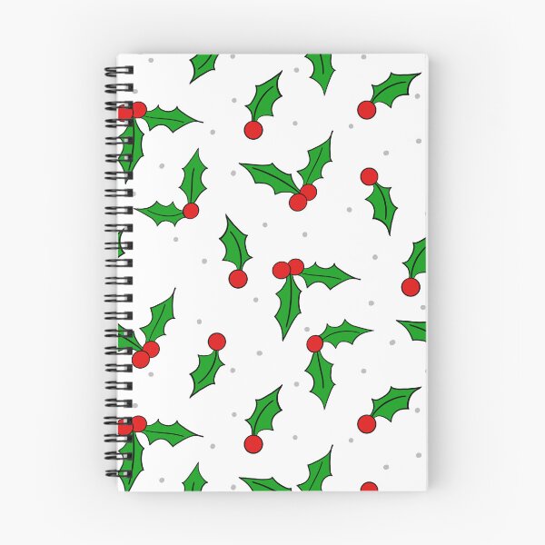 Item preview, Christmas Holly Pattern (white) – Festive Red & Green Seamless Design designed and sold by Whimsy Creative Studio.