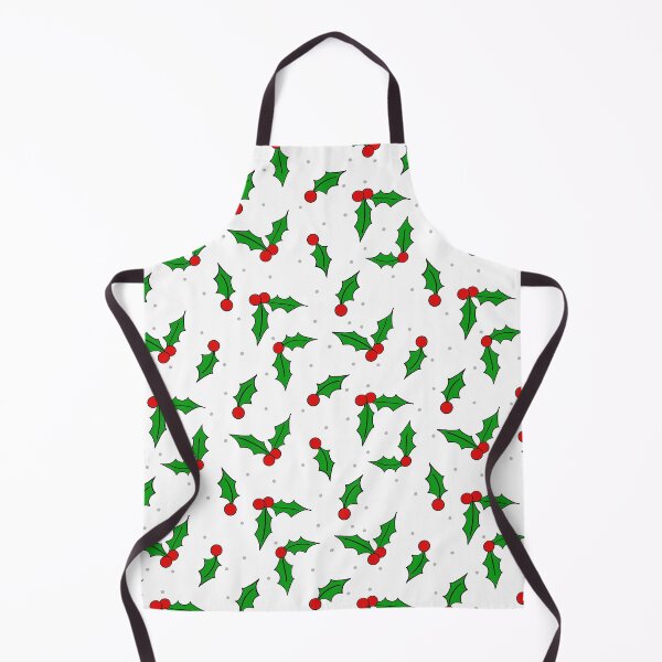 Item preview, Christmas Holly Pattern (white) – Festive Red & Green Seamless Design designed and sold by Whimsy Creative Studio.