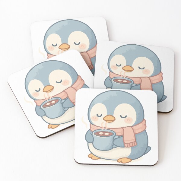 Item preview, Cute Kawaii Penguin with Hot Cocoa designed and sold by DaEeX.