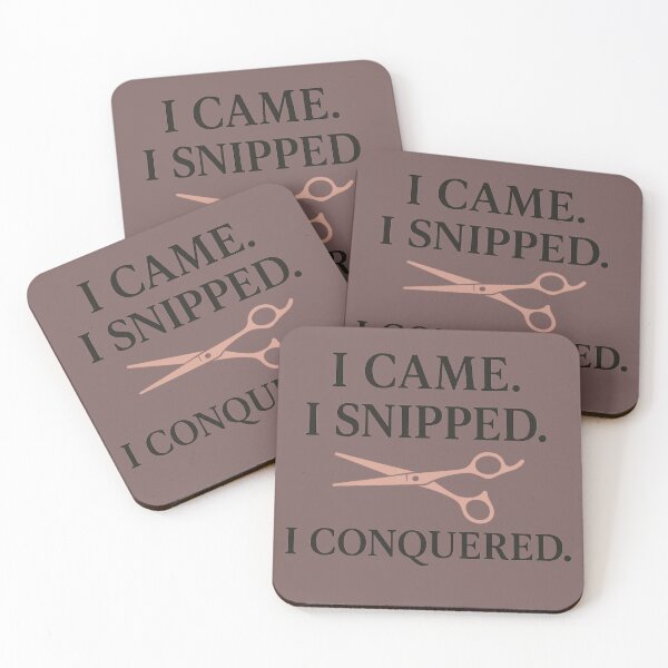 Item preview, I Came. I Snipped. I Conquered. — Funny Hairstylist & Barber Shirt designed and sold by Laughprints.