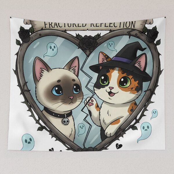 Item preview, Fractured Reflection Cats | Gothic Valentine Broken Mirror designed and sold by meesub.