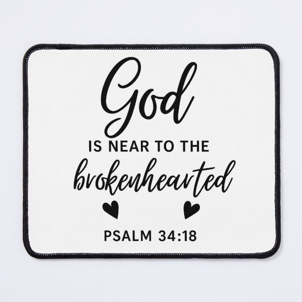 Item preview, God Is Near to the Brokenhearted Sticker – Psalm 34:18 Christian Comfort Scripture Design designed and sold by astersgraphics.