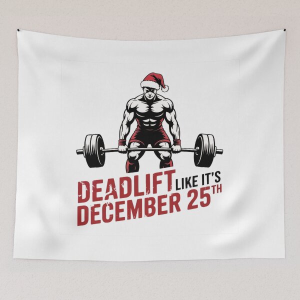 Item preview, Deadlift Like It’s December 25th Christmas Workout Shirt designed and sold by WSPrintCrafter.