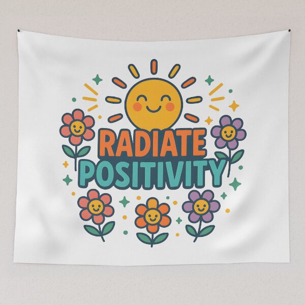 Item preview, Radiate Positivity Retro Sunshine and Flower Design. designed and sold by The-T-In-Retro.