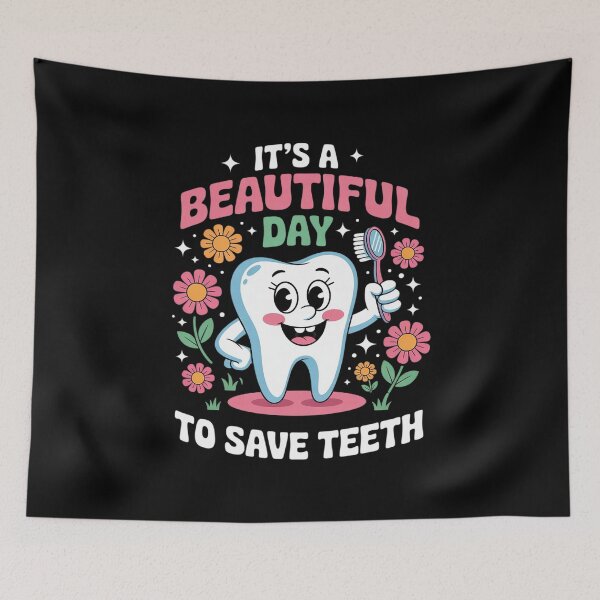 Item preview, Its A Beautiful Day To Save Your Teeth Groovy Dental Dentist designed and sold by RoyTill0Art.