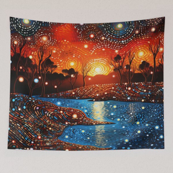 Item preview, Aboriginal Inspired Dot Art - Stunning Australian Landscape designed and sold by GrinGalore.
