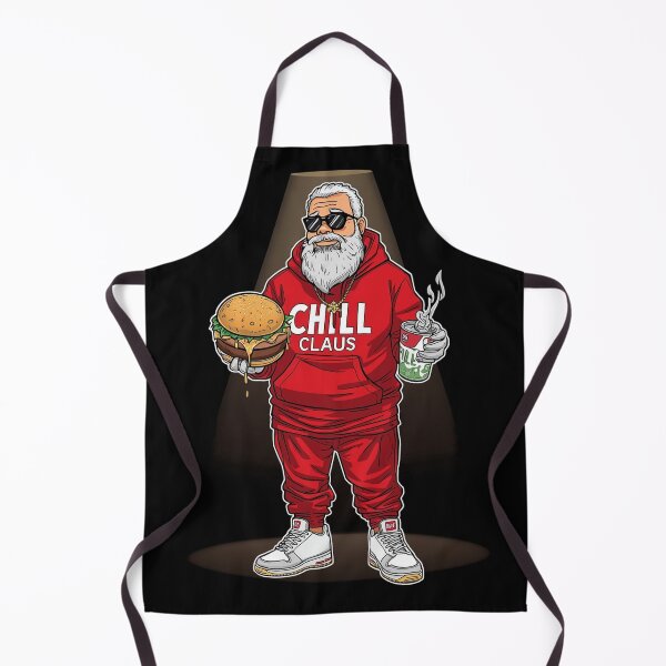 Item preview, Chill Claus Burger Feast – Cool Santa with Burger and Coffee Streetwear Christmas Art designed and sold by PLUSHIWORLDtm.