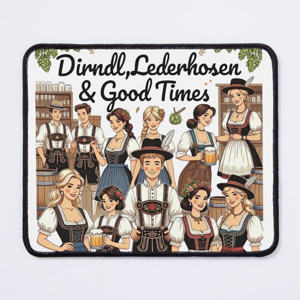 Item preview, Dirndl, Lederhosen & Good Times – Oktoberfest Bavarian Party T-Shirt designed and sold by Sushikidsntod.