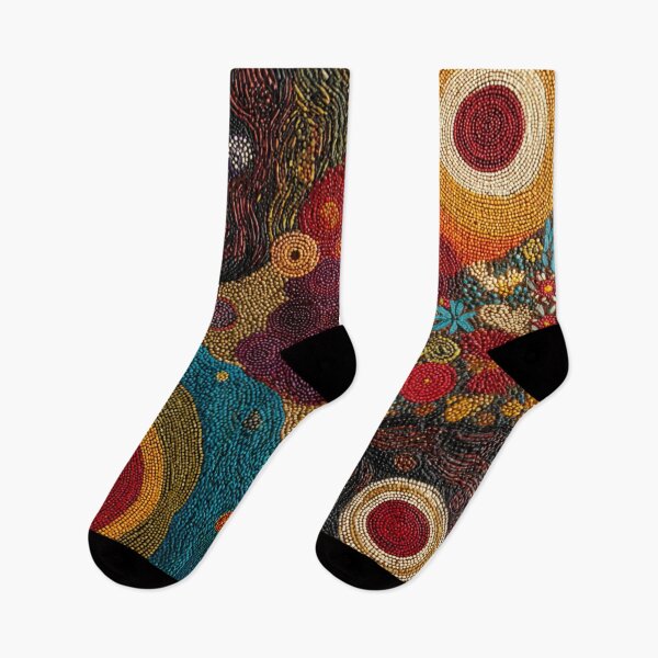 Item preview, Aboriginal Inspired Dot Art - Australian Floral Landscape designed and sold by GrinGalore.