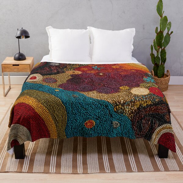 Item preview, Aboriginal Inspired Dot Art - Australian Floral Landscape designed and sold by GrinGalore.