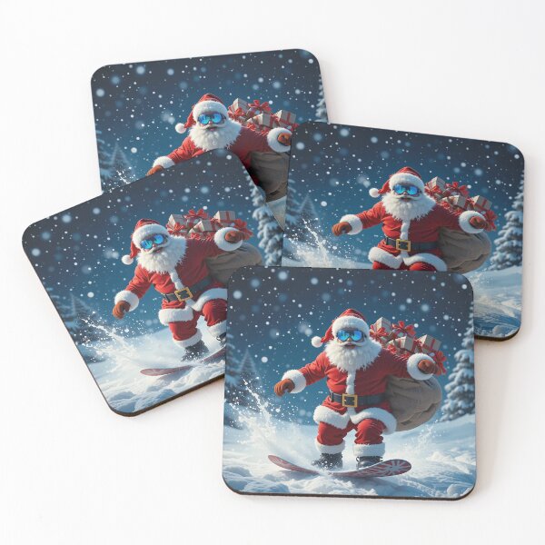 Item preview, Santa Claus Snowboarding at Night – Joyful Christmas Adventure in the Snow designed and sold by PixelVibe782.