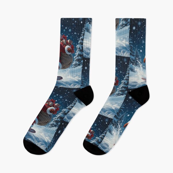 Item preview, Santa Claus Snowboarding at Night – Joyful Christmas Adventure in the Snow designed and sold by PixelVibe782.