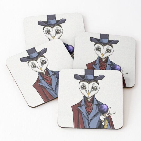 Item preview, Owl magician hand drawn illustration designed and sold by Vintage Designs +.