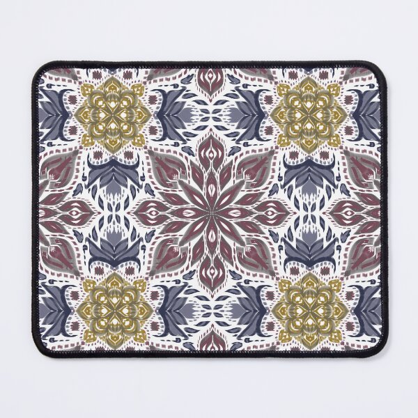 Item preview, Red flower Ikat pattern on blue base designed and sold by Dechaphopearsri.