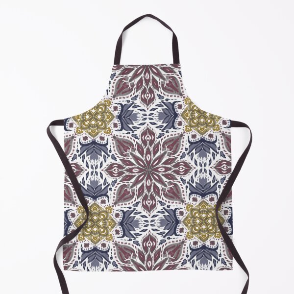 Item preview, Red flower Ikat pattern on blue base designed and sold by Dechaphopearsri.