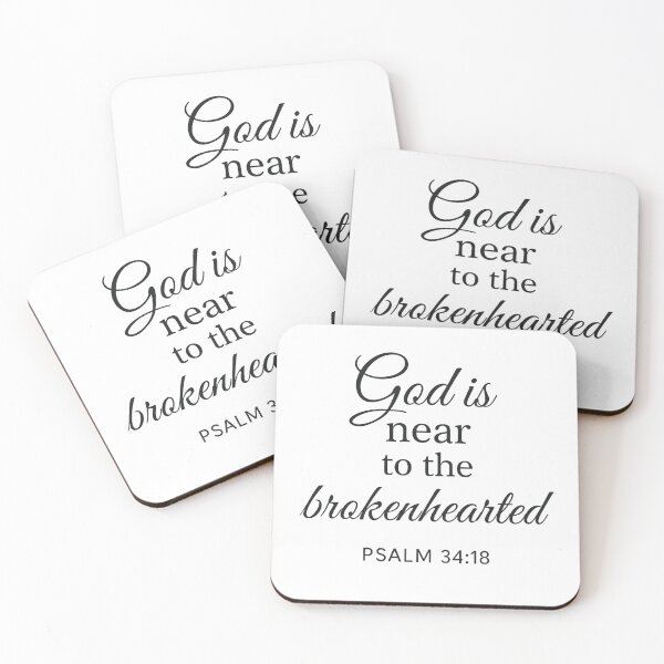 Item preview, God Is Near to the Brokenhearted Minimalist Sticker – Psalm 34:18 Scripture Design designed and sold by astersgraphics.