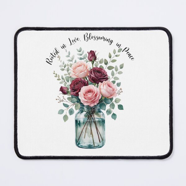 Item preview, Rooted in Love, Blossoming in Peace – Watercolour Blush and Burgundy Roses Floral Art designed and sold by NoviaRobert.