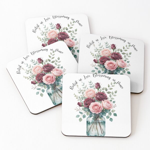 Item preview, Rooted in Love, Blossoming in Peace – Watercolour Blush and Burgundy Roses Floral Art designed and sold by NoviaRobert.