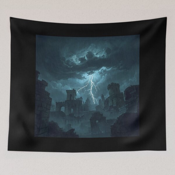 Item preview, ANCIENT CITY UNDER THUNDER STORM archeological site fantasy sci fi history historian archeologist  designed and sold by Jt41.
