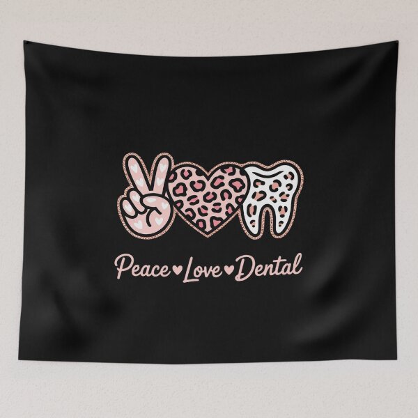 Item preview, Peace Love Dental Leopard Heart Teeth Dentist designed and sold by RoyTill0Art.