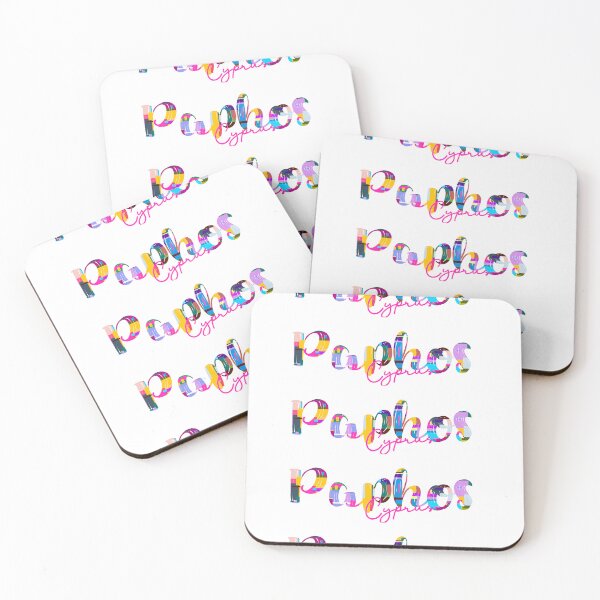 Item preview, Paphos, Cyprus, Vibrant Abstract City Typography Art designed and sold by Wanderful-roads.