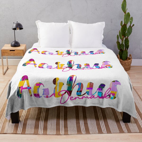 Item preview, Aarhus, Denmark, Vibrant Abstract City Typography Art designed and sold by Wanderful-roads.