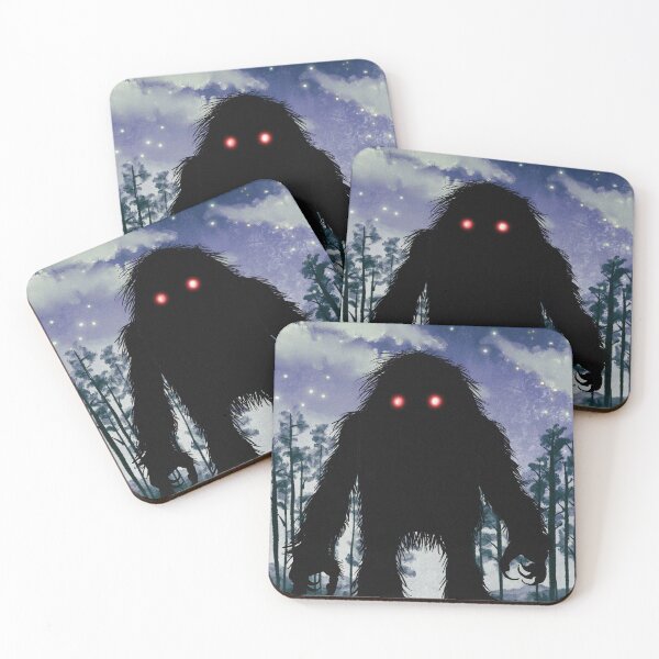 Item preview, Sasquatch bigfoot horror in the dark wood illustration designed and sold by Vintage Designs +.