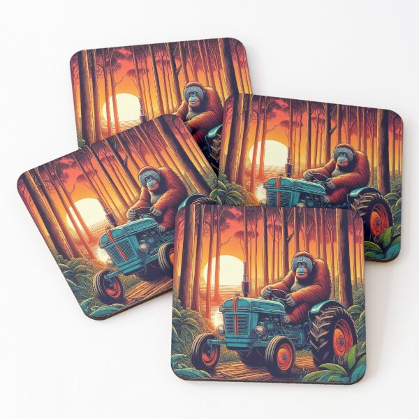Item preview, cute orangutan tractor riding designed and sold by Dogandesighn.
