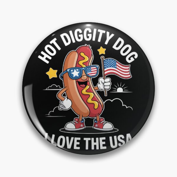 Item preview, Hot Diggity Dog - USA American Flag 4th of July Fourth  designed and sold by THagBlue.