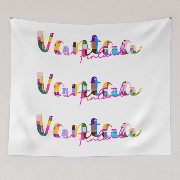 Item preview, Vantaa, Finland, Vibrant Abstract City Typography Art designed and sold by Wanderful-roads.