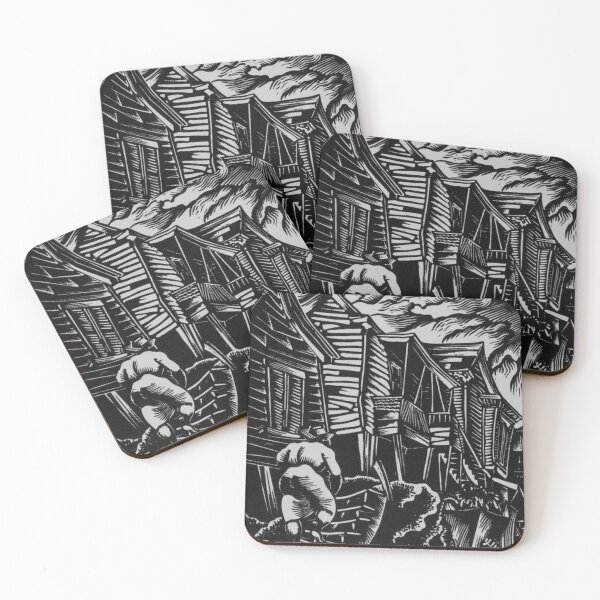 Item preview, Woodcut/Linocut Print: Climbing the Stairs designed and sold by joy81.