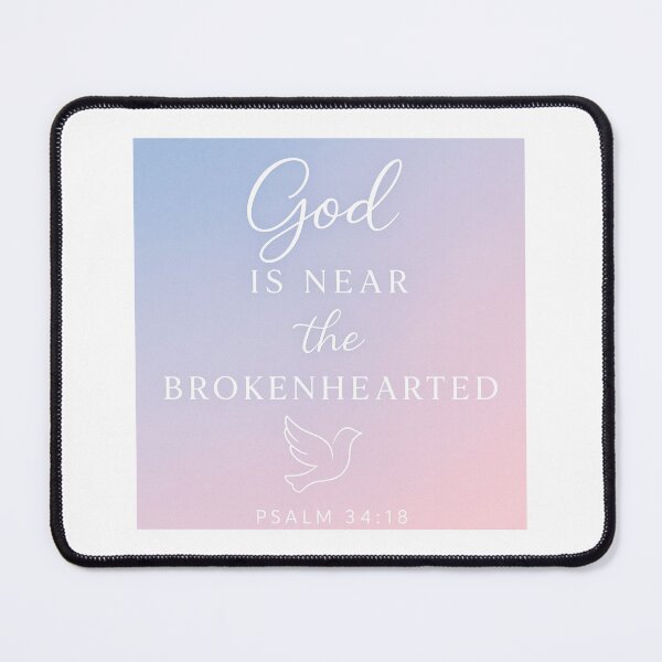 Item preview, God Is Near to the Brokenhearted Dove Sticker – Christian Mental Health Verse (Psalm 34:18) designed and sold by astersgraphics.