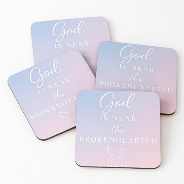 Item preview, God Is Near to the Brokenhearted Dove Sticker – Christian Mental Health Verse (Psalm 34:18) designed and sold by astersgraphics.