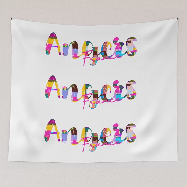 Item preview, Angers, France, Vibrant Abstract City Typography Art designed and sold by Wanderful-roads.