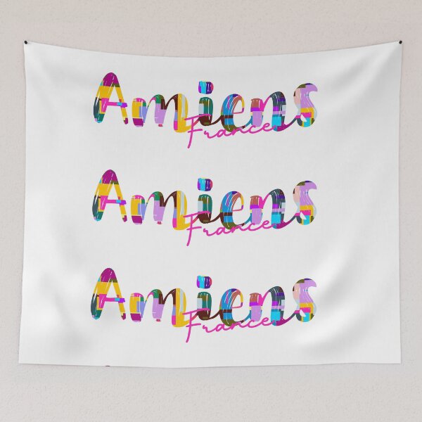 Item preview, Amiens, France, Vibrant Abstract City Typography Art designed and sold by Wanderful-roads.