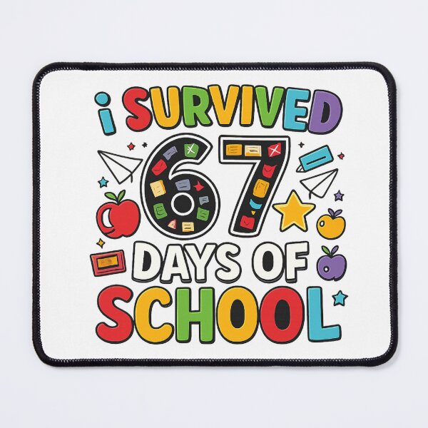 Item preview, I Survived 67 Days of School – Fun School Icons Design designed and sold by Mjshow96.