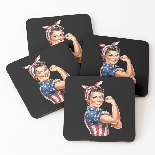 Item preview, Labor Day for Women Rosie the Riveter American Flag  designed and sold by THagBlue.