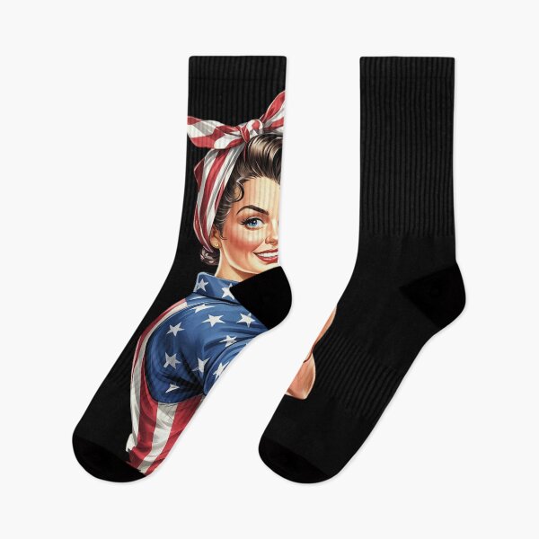 Item preview, Labor Day for Women Rosie the Riveter American Flag  designed and sold by THagBlue.
