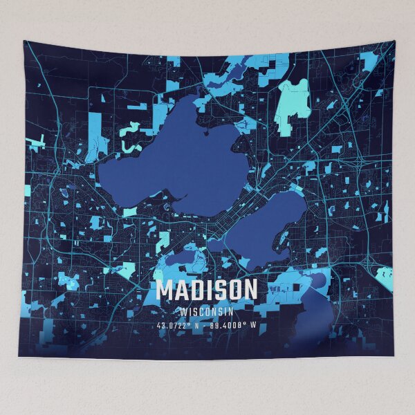 Item preview, Madison Midnight City Map designed and sold by HomeLivingCo.