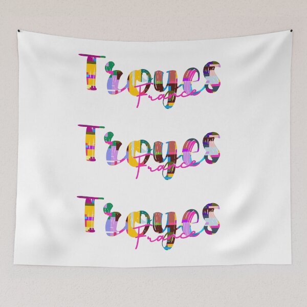 Item preview, Troyes, France, Vibrant Abstract City Typography Art designed and sold by Wanderful-roads.