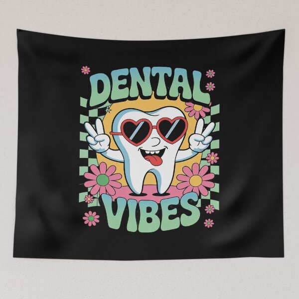 Item preview, Groovy Dental Vibes Dentist Hygienist designed and sold by RuthGAArt.