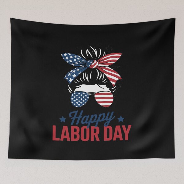 Item preview, Messy Bun Hair American Flag Happy Labor Day Patriot Women  designed and sold by THagBlue.