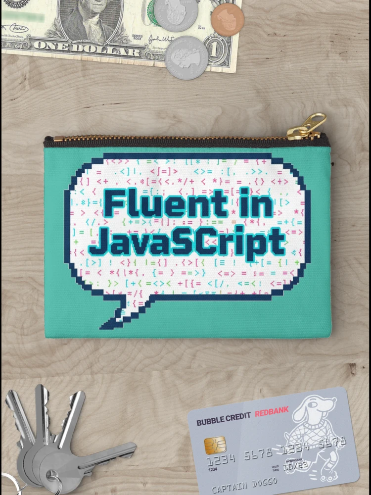 Thumbnail 3 of 4, Zipper Pouch, Fluent JavaScript Geek Humor Art designed and sold by WiserShop.